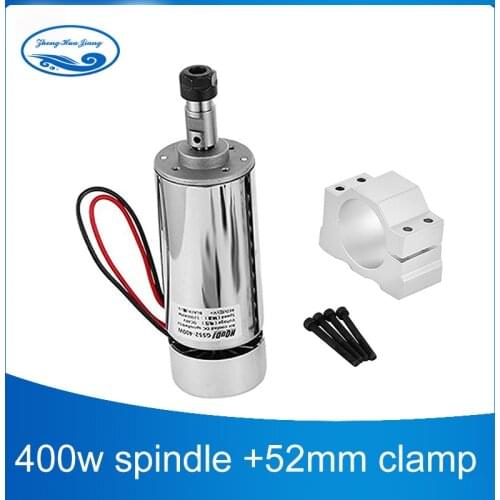 52mm cnc spindle 400w ER11 chuck DC 12-48v 400W Spindle motor cnc for Engraving Machine + clamp ER11 3.175MM for PCB Engraving