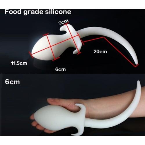 6cm Handmade Luminous Silicone Dog Slave Tails Anal Plug Butt Plug For Anal Sex Toys Role Play Sex Products For Couple