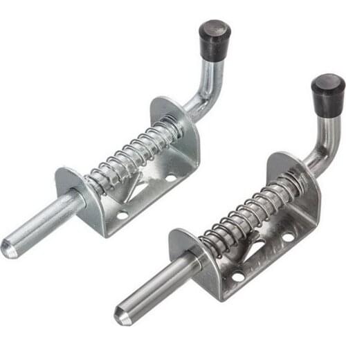 Heavy duty spring Barrel Bolt sliding gate Safety lock metal loaded Latch Hasp Staple Door Cabinet Hinges Mechanical Hardware