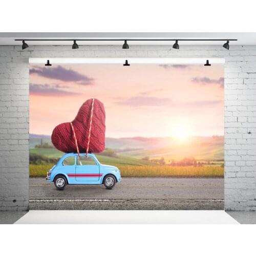 VinylBDS 300x300cm (10x10ft)ValentineS Day Photo Background Photography Backdrop Cartoon Car Wedding Backdrop Design Photocall