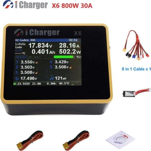 ICharger X6 800W 30A DC LCD Screen Smart Battery Balance Charger Discharger