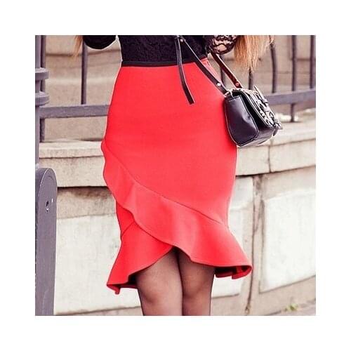 Customize Summer Women Plus Size 3XS-8XL Short Mermaid Skirt Ladies Woman Autumn Retro Vintage Bodycon Fishtail Midi Skirts