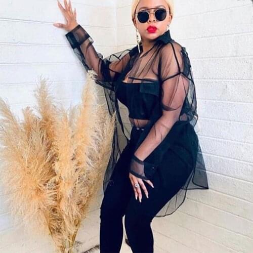 2021 New Spring Organza Shirts Women Sexy See Through Turn Down Collar Long Shirt Long Sleeve White Black Top Fashion Streetwear