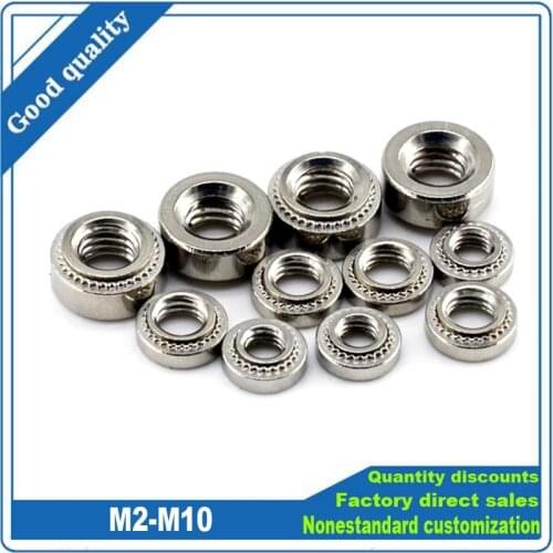 10pcs 304 Stainless Steel CLS Self-Clinching Nut M2 M2.5 M3 M4 M5 M6 M8 Press Insert Rivet Nut Nutsert Rivnut Slab 0.8-3.2mm