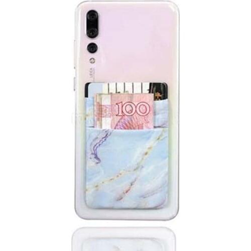 1PCS Adhesive Sticker Back Cover Credit Card Holder Bag Case Pouch For Women Men Cell Phone ID Bus Card Key Wallet Purse