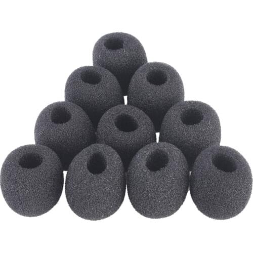 10 Pieces Black Small Microphone Mic Foam Covers Windscreen Microphone Parts