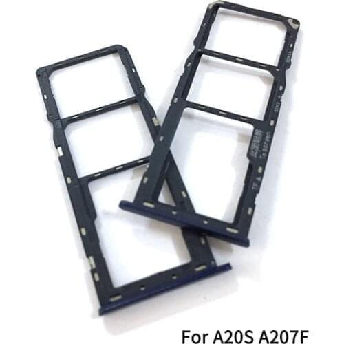 10PCS Sim Tray Holder For Samsung Galaxy A20S A207F SIM Card Tray Slot Holder Adapter Socket Repair Parts