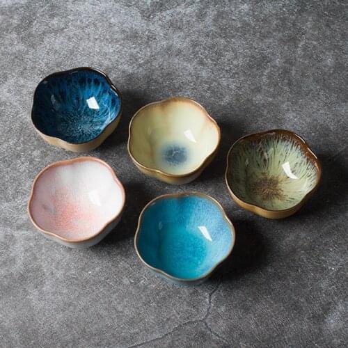 5Pcs/lot Kiln Change Beautiful Tea Bowl Ceramic Kung Fu Set Wine Teacup Teaware A Cup Of Tea Coffe Mugs