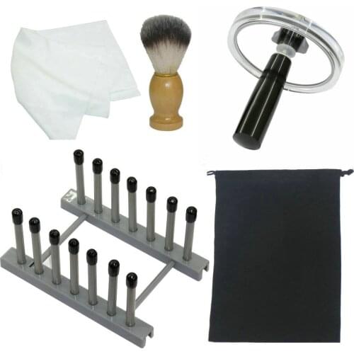 5 in 1 Vinyl Cleaning Kit LP Vinyl Record Cleaner Clamp /Water Cleaning Brush /Soft Cleaning Cloth/Vinyl Drying Rack