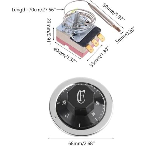 69HF Micro Thermostat AC 250V 16A 50 to 300 Degrees Celsius Temperature Controller NO NC for Electric Oven