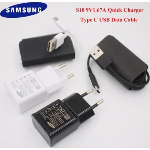 Samsung S10 S8 S9 Plus Fast Charger Travel Adapter 9V1.67A Fast Charge 100cm Type C Cable For Samsung Note 10 9 8 A50 A70 A50S