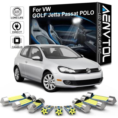 AENVTOL Canbus For Volkswagen VW GOLF Jetta 4 5 6 7 Passat B4 B5 B6 B7 B8 CC POLO 6N 9N 6R 6C Auto LED Interior Lights Kits Lamp
