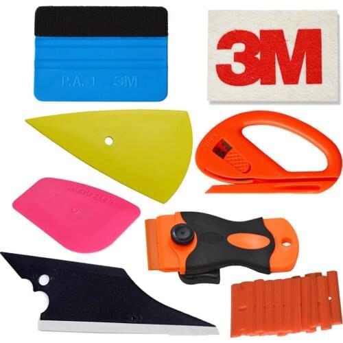 Auto Window Body Film Decals Wrapping Tint Tool Soft Squeegee Cutter Scraper DIY
