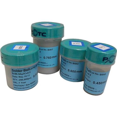BGA Lead-Free Tin Solder Balls 0.2MM to 0.76MM For IC Chip BGA Reballing Rework Station PCB Welding Solding