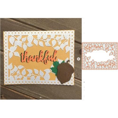 Thanksgiving Metal Cutting Dies Leaves Frame Background New Crafts Die Stencil For DIY Scrapbooking Paper Cards Embossing Die