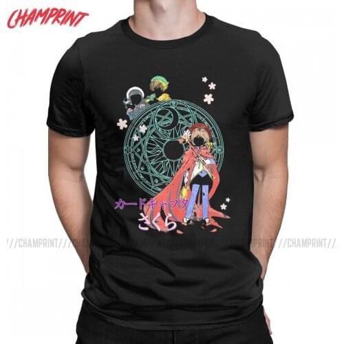 Cardcaptor Sakura Light In Dark T-Shirt Men Card Captor Novelty 100% Cotton Tee Shirt Short Sleeve T Shirts 4XL 5XL 6XL Clothes