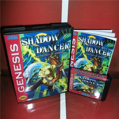 Shadow Dancer US Cover with box and manual For Sega Megadrive Genesis Video Game Console 16 bit MD card
