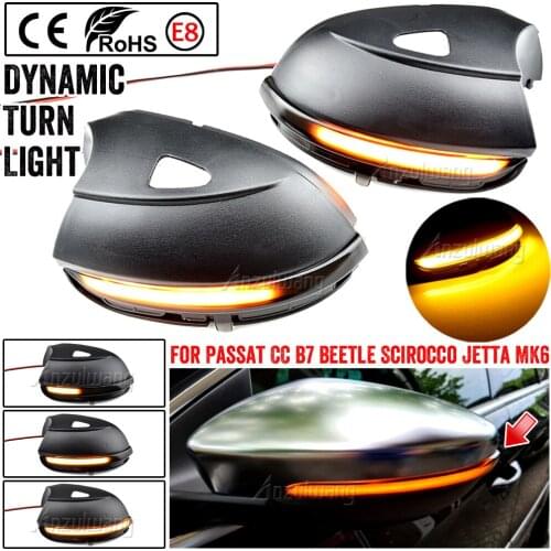 Dynamic Blinker for VW Passat B7 CC Scirocco LED Turn Signal EOS Light Beetle 2011 2014 Side Mirror Indicator for Volkswagen