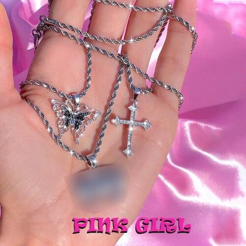 Goth Mask Cross Choker Necklace for Women Metal Fashion Punk Hip Hop Y2K Jewelry Necklace Charms 90s Aesthetic Gifts New