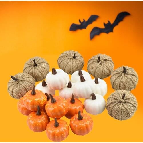 22PCS Bulk Assorted Rustic Harvest Faux Artificial Pumpkins for Vegetables Fall Garland Halloween Thanksgiving Kitchen Decor