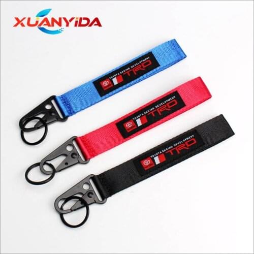 High Quality JDM style Trd Ribbon keychain for REIZ CROWN 86 Camry Callora Yaris Rav4 Highlander FJ Cruiser PRIUS