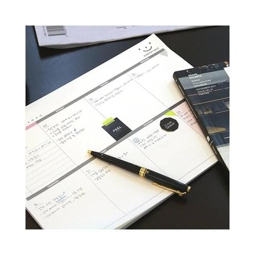 Korea Stationery Office Desk Week Plan. Can tear working memo. A4 large schedule this. Notepad
