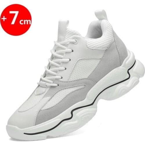 YEINSHAARS Men Sneakers Heightening Shoes Elevator Shoes Height Increase Shoes Insoles 7-8CM Height Increasing Shoes