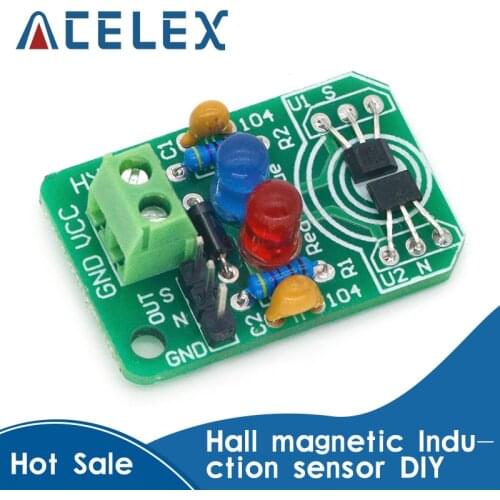 Hall magnetic Induction sensor magnetic detection pole resolver North and South detection module DIY learning kit