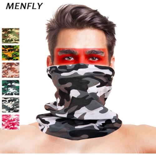 MENFLY Tactical Camouflage Bandana Motorcycle Bike Riding Protection Headscarf Camping Hiking Protective Face Towel Camo Scarf