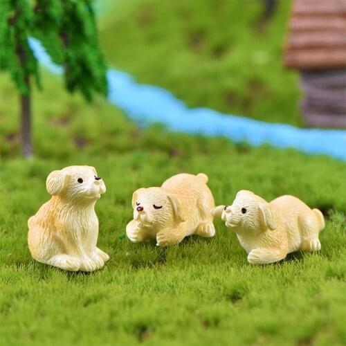 3PCS Simulation Mini Hound Dalmatian Dog Miniature Figurine Animal Model Home Decor Fairy Garden Decoration Accessories Modern
