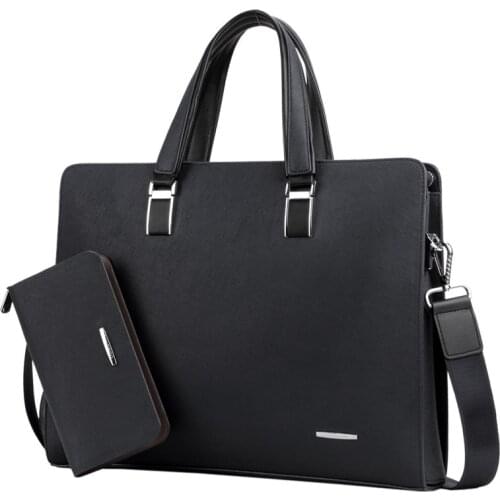 New Luxury Designer PU Leather Man Briefcase Mens Business Handbag 15.6 Inches Laptop Bag Fashion Male Briefcases Shoulder Bag
