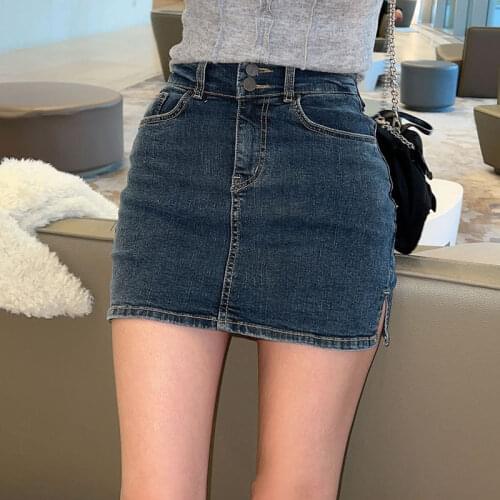 Pengpious Denim Skirts For Women