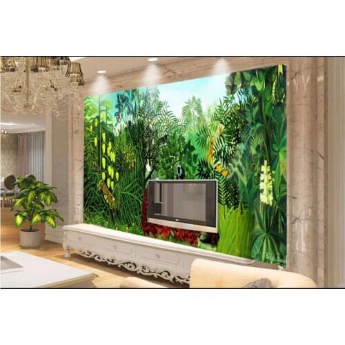 Custom photo wallpapers 3d murals wallpaper for walls Huge HD jungle hand painted oil painting background wall papers home decor