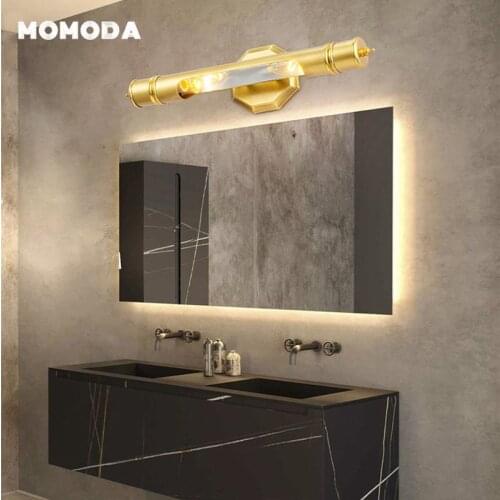 Luxury Copper LED Wall Lamps Modern Long E14 Mirror Lights Home Decoration Bedroom Living Room Study Corridor Indoor Lighting