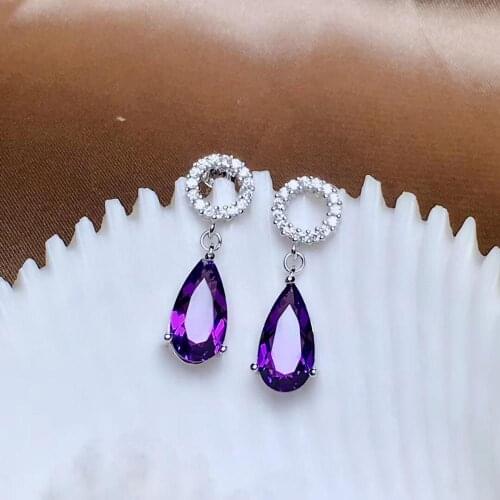 Amethyst Earring Natural And Real 925 Sterling Silver Amethyst Earring Anniversary Best Gift