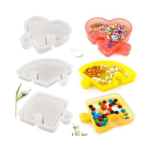Silicone Mold Assembled Storage Box for DIY Uv Epoxy Love Snack Storage Tray Making Container Box Home Decoration