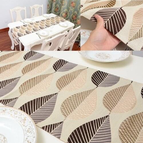 Table Runners Cotton Linen Leaf Jacquard Pattern Modern Kitchen Christmas Dining Table Wedding Decoration Household Tablecloth