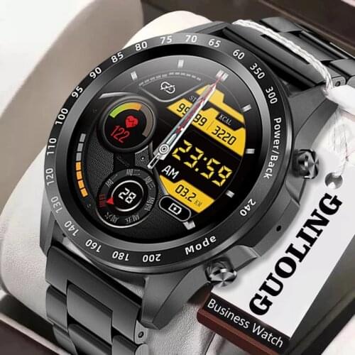 GUOLING Smart Watch Men Music storage 260mAh Battery Bluetooth Call Heart Rate Blood Oxygen Call information reminder Smartwatch