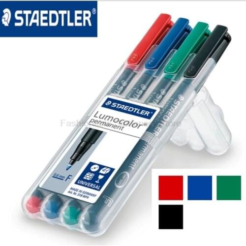 STAEDTLER 318 WP4 0.6mm 4 color Art Marker Pens set Quick-drying waterproof rt and Graphic Drawing Manga Water Based Ink Pens