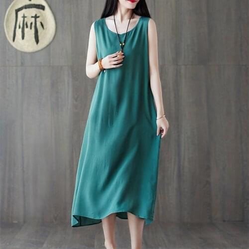 YOCLLEA Solid Summer Dresses