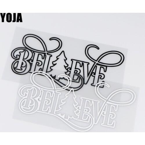 YOJA 18.9X9.3CM BELIEVE Christmas Tree Fashion Car Body Decoration Stickers Decals ZT4-0047