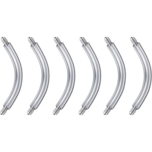 External thread replacement piercing accessories-elbow barbell horseshoe bar / pointed stud bar / curved barbell / ball