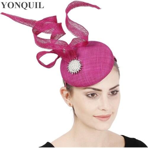 High Quality 4-Layer Sinamay Classic Wedding Hair Fascinators Women Party Hat Bridal Marry Headwear With Fancy Mesh Headpiece