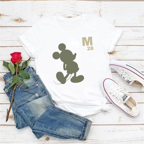 Mickey Mouse Since 1928 Vintage T Shirts Women Summer Tshirt Printed Short Sleeve Streetwear Clothes Femme Tops