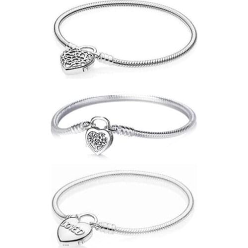 2021 Womens Jewelry 925 Sterling Silver Bracelet Fits Original Pandora DIY Feminine Charm Sterling Silver Bead Charm Beaded Bra