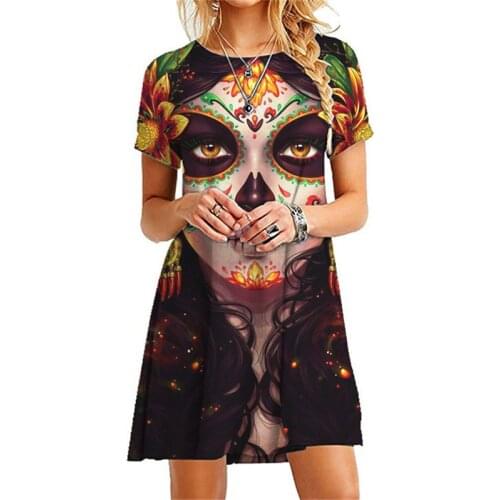 New Summer Short Sleeve Vintage Print Dress Female Casual Loose Dress Plus Size S-4XL High Quality The Perfect Outfit for Women