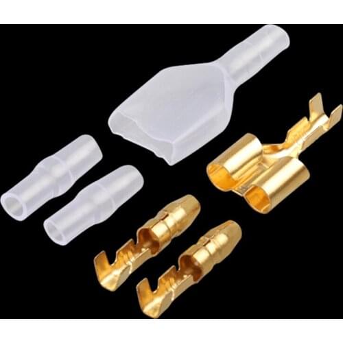 10/20/50sets 4.0 bullet terminal car electrical wire connector diameter 4mm Male + Female 1 : 2