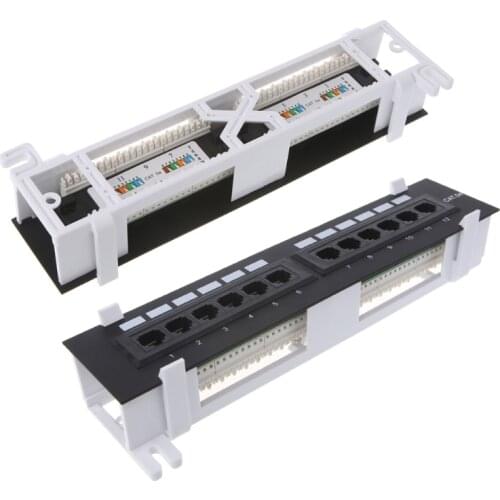 12 Port CAT5 CAT5E Patch Panel RJ45 Networking Wall Mount Rack Mount Bracket U4LD