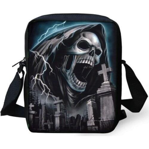 2021 Cool Skull Mini Messenger Bag For Men Day Of The Death Children School Bag Gothic Handbag Ladies Fashion Men Shoulder Bags