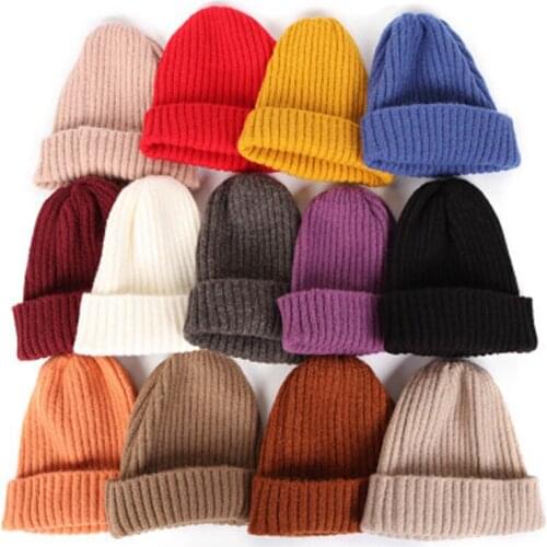 2021 New Womens Beanie Hat warm Autumn Women Wool Knit Beanie Hat Cuff Beanie Watch Cap for Girls Spring Skull Hats for Female